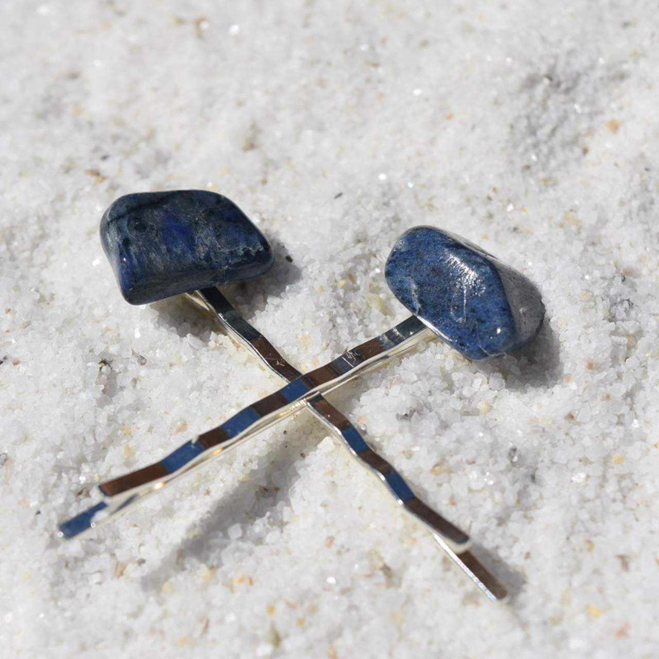 Dumortierite  Stone Hair Pins