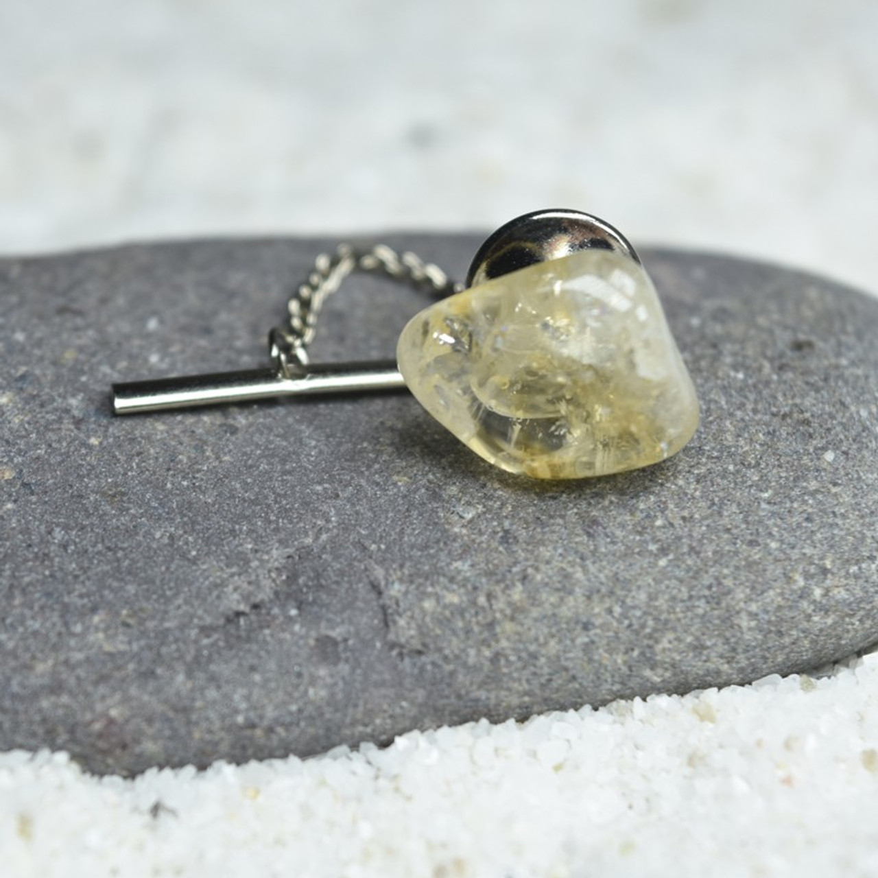 Citrine Stone Tie Tack