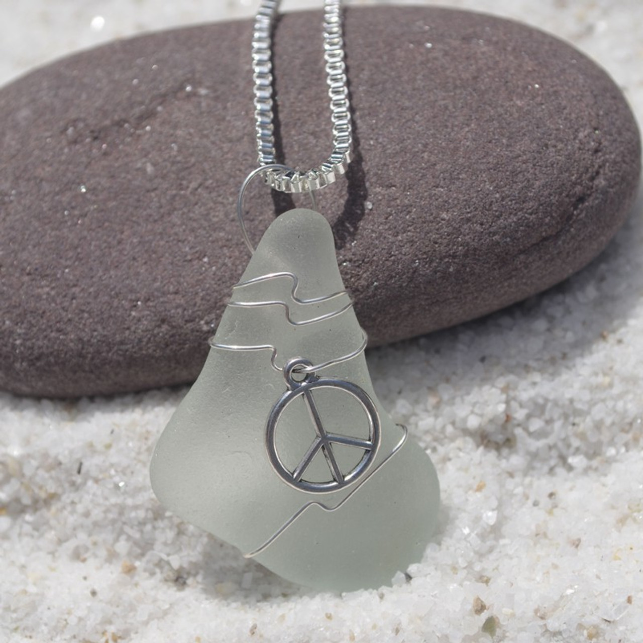 Wire Wrapped Peace Sign Necklace