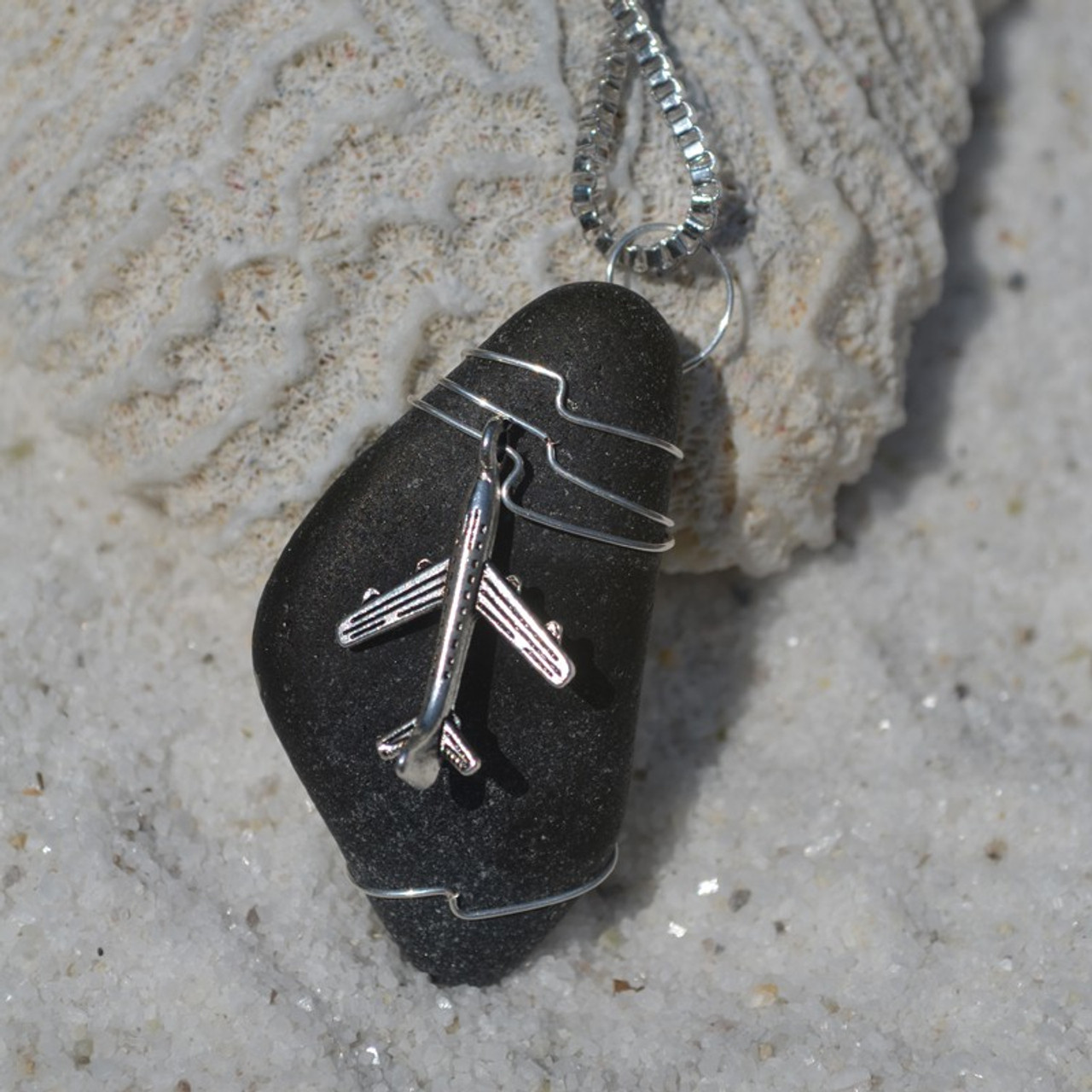 Wire Wrapped Airplane Necklace