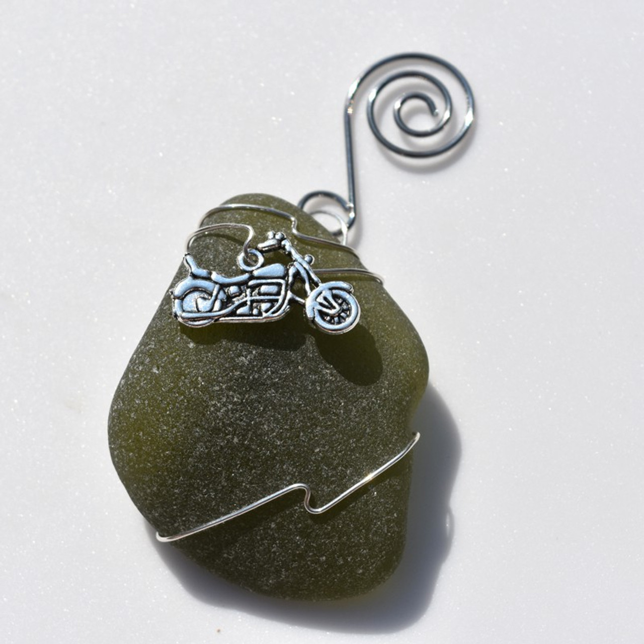 Wire Wrapped Motorcycle Christmas Ornament