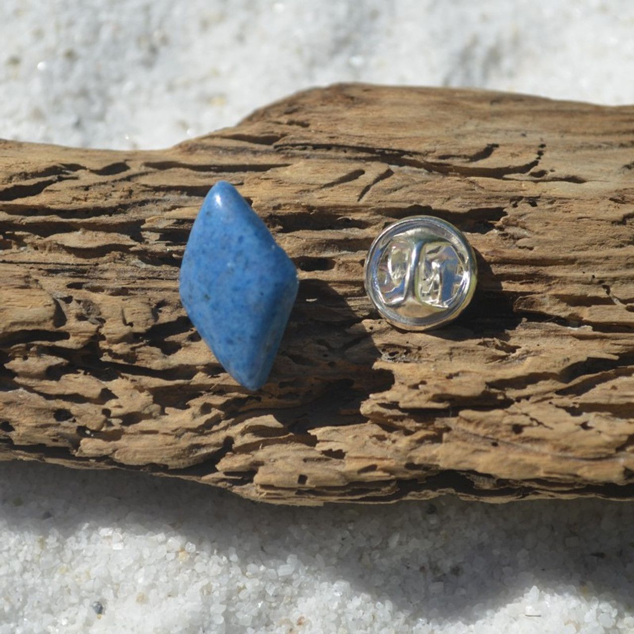 Blue Aventurine Cabochon Stone Tie Tack