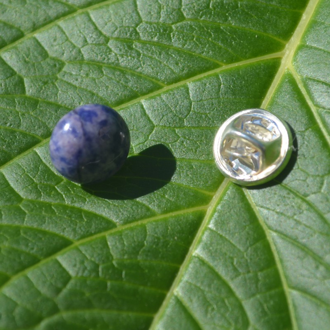 Round Sodalite Cabochon Stone Tie Tack Handmade - Quantity of 1