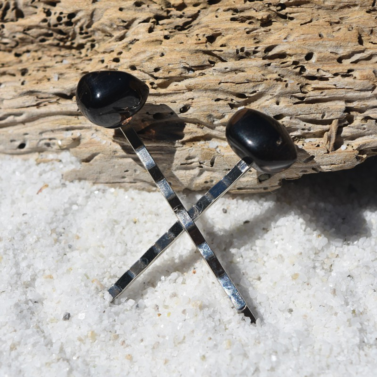 Apache Tears Stone Hair Pins 