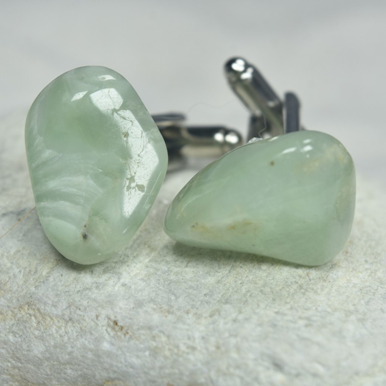 Prehnite Stone Cufflinks