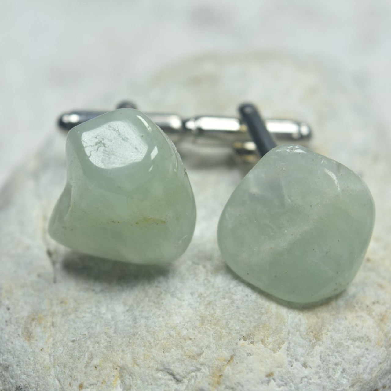 Prehnite Stone Cufflinks