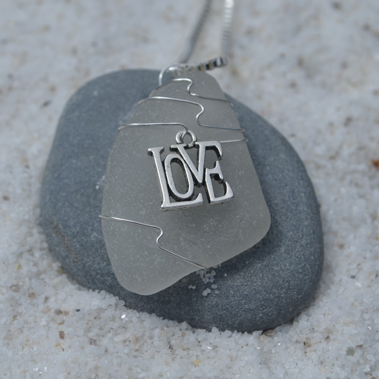 Love Sea Glass Necklace