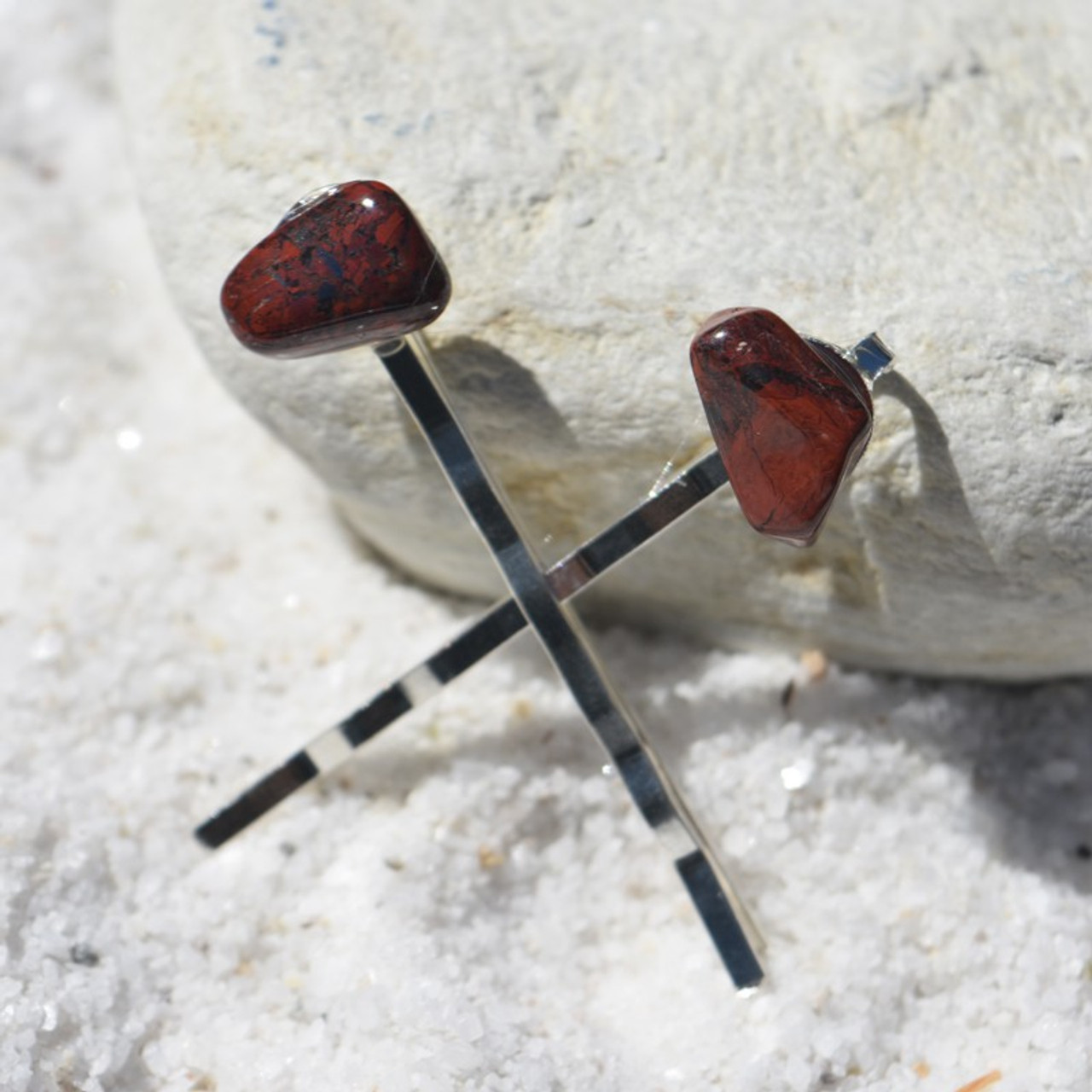 Brecciated Jasper Stone Hair Pins