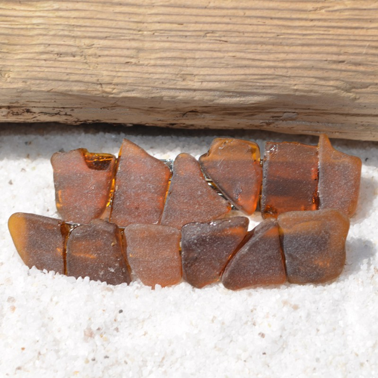 Genuine Brown Sea Glass Barrettes  - Set of 2