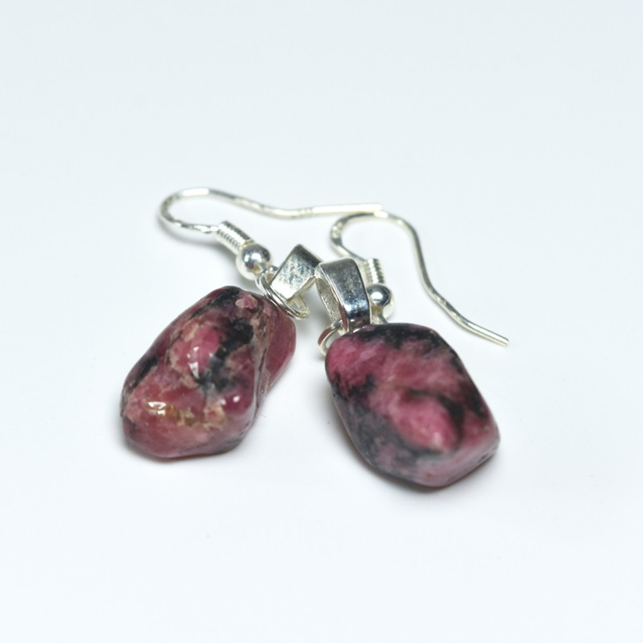Rhodonite Stone Dangling Earrings - 1 Set - Made to Order
