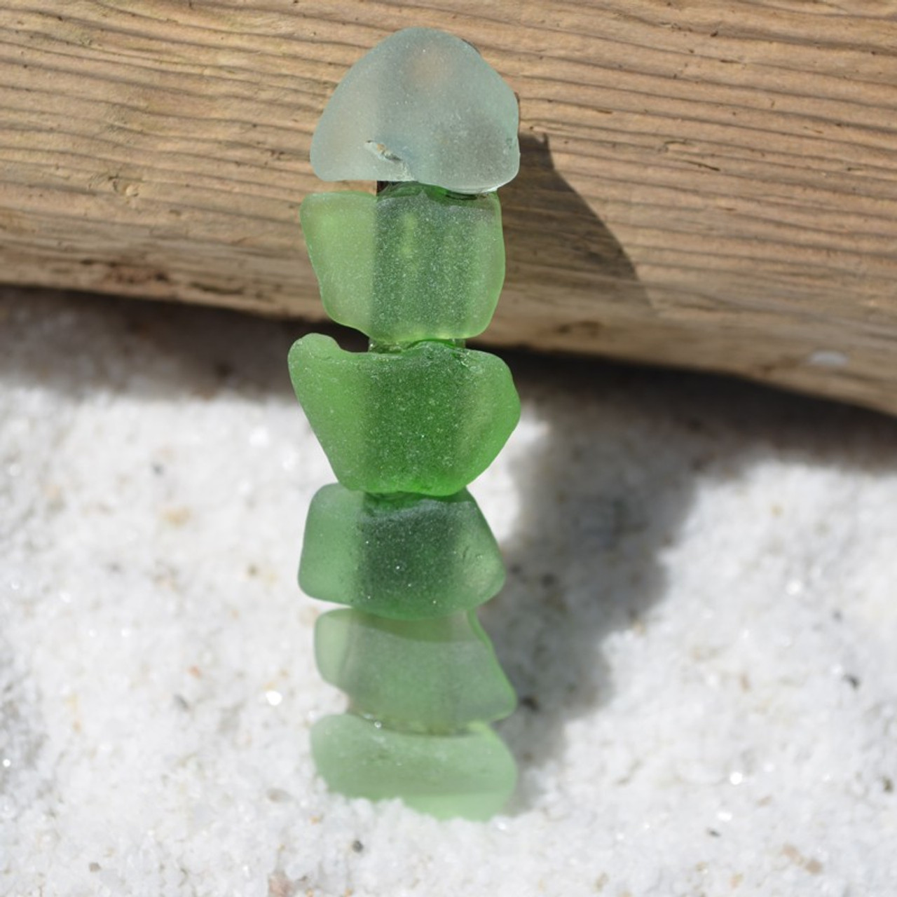 Shades of Green Sea Glass French Barrette - 60 mm