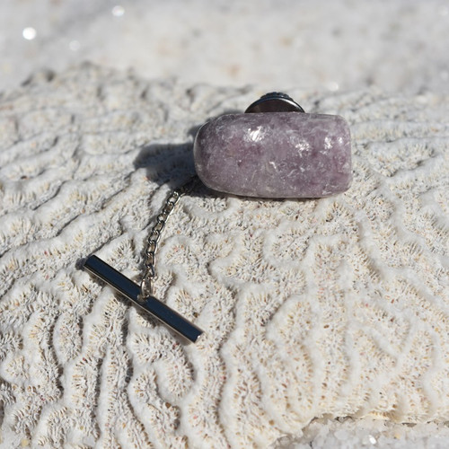 Custom Lepidolite Stone Tie Tack Handmade - Quantity of 1