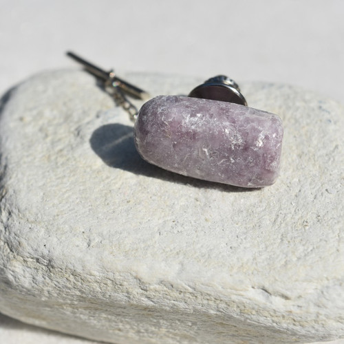 Custom Lepidolite Stone Tie Tack Handmade - Quantity of 1