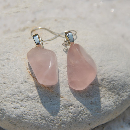 Rose Quartz Protection Drop Earrings