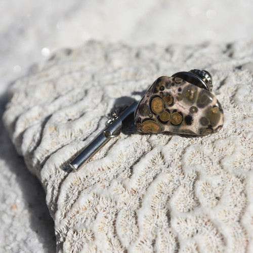 Leopard Skin Stone Tie Tack