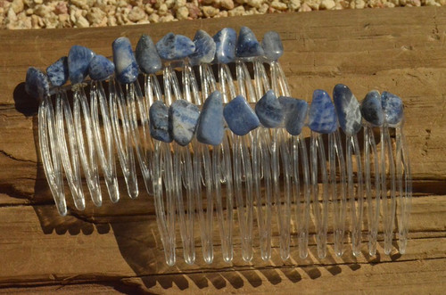Sodalite Stone Hair Combs 