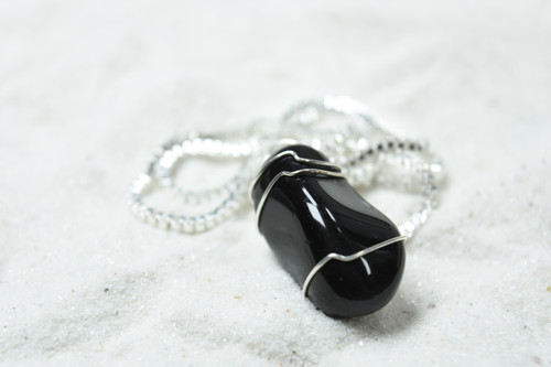 Tumbled Apache Tears Necklace