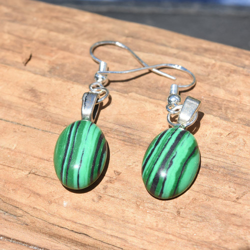 Malachite Cabachon Earrings
