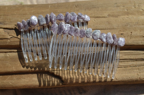 Lepidolite Stone Hair Combs 