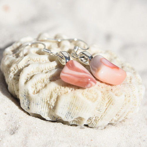 Pink Botswana Agate Earrings