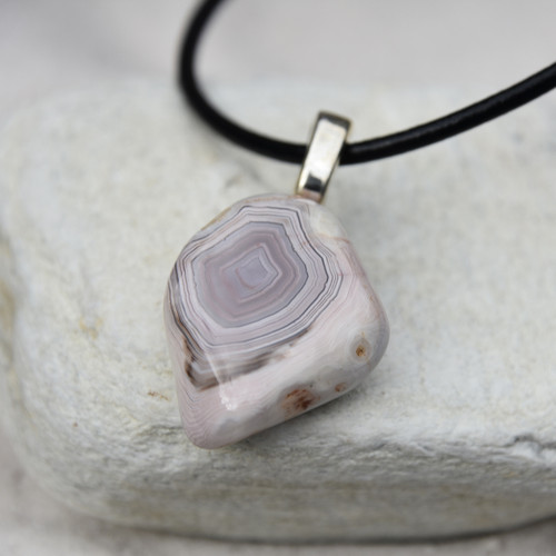 Tumbled Pink Botswana Agate Necklace
