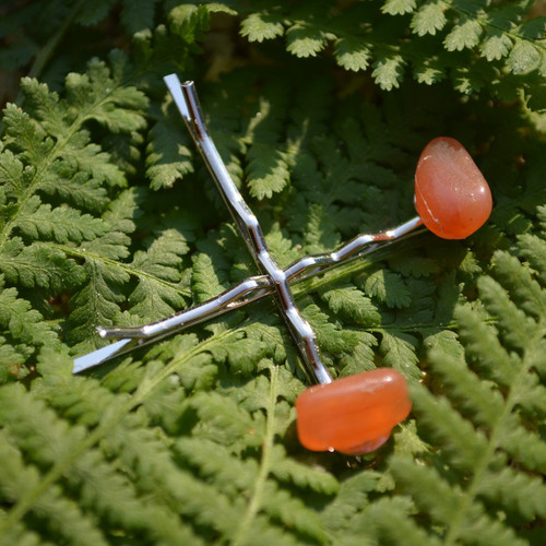 Carnelian Stone Hair Pins