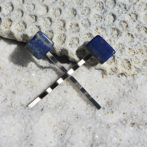 Lapis Lazuli Stone Hair Pins 