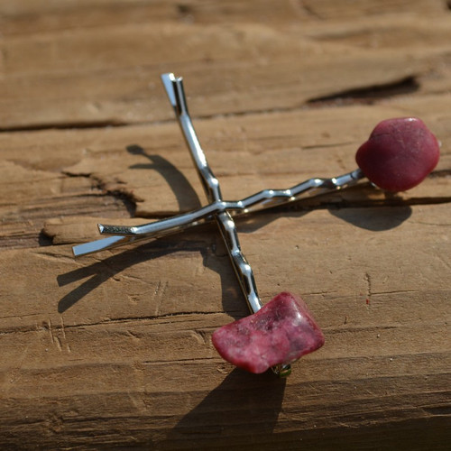 Thulite Stone Hair Pins