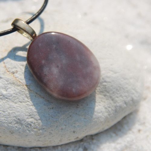 Purple Aventurine Palm Stone Necklace