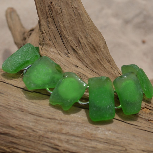 Green Sea Glass Bracelet 