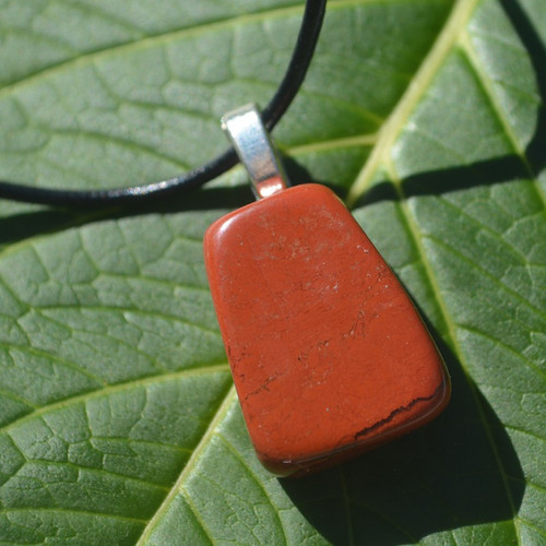 Red Jasper Crystal Point Pendant With Chain