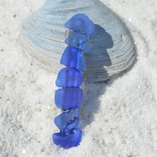 Blue Sea Glass French Barrette 