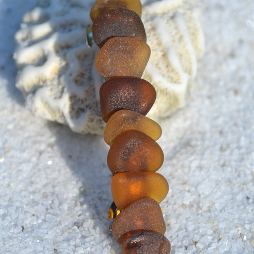 Brown Sea Glass French Barrette