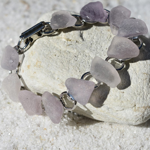 Purple Sea Glass Bracelet