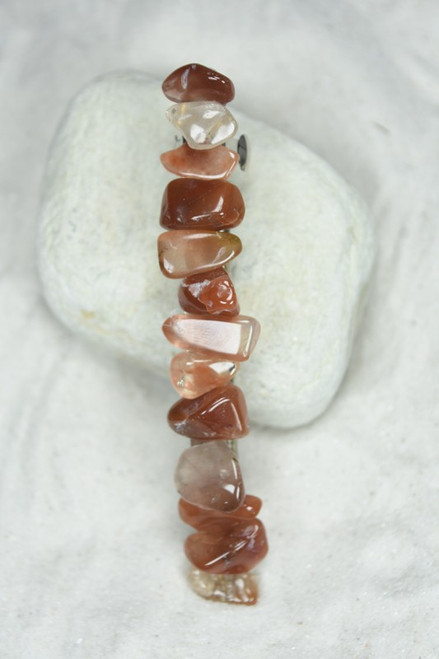 Red Quartz Stone French Barrette