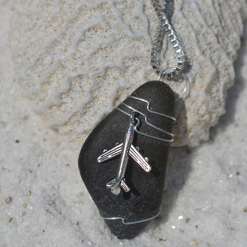 Wire Wrapped Airplane Necklace