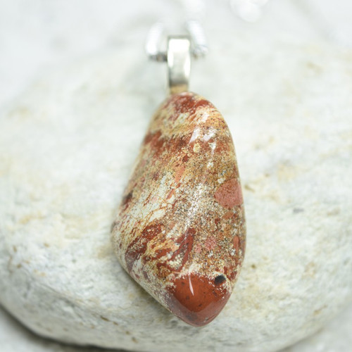 Brecciated Jasper Stone Pendant and Necklace - Choose the Type Necklace ...