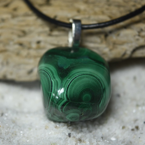 Dainty Sterling Silver & Natural Green Malachite Gemstone Double Point -  Franki Baker Jewellery