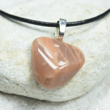 Peach Moonstone Heart Pendant with 28 adjustable black cord peach moonstone jewelry Peach Moonstone Necklace Healing Crystal Necklace