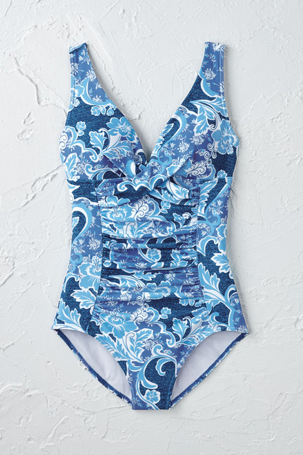 Botanical Waves ShapeMe™ Crossover Bathing Suit