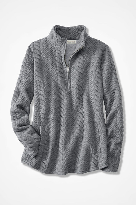 Cabled Quarter-Zip Sweatshirt