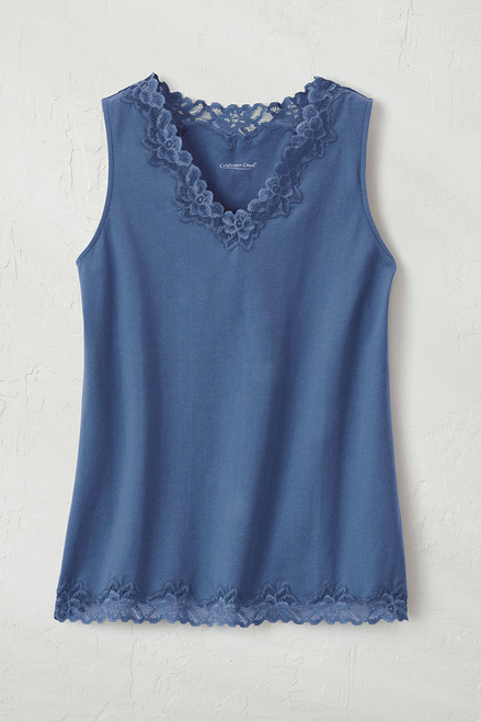 Longer Length Double Lace Tank
