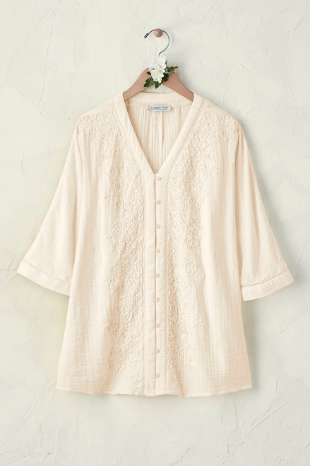 Summer Breeze Gauze Soutache Blouse