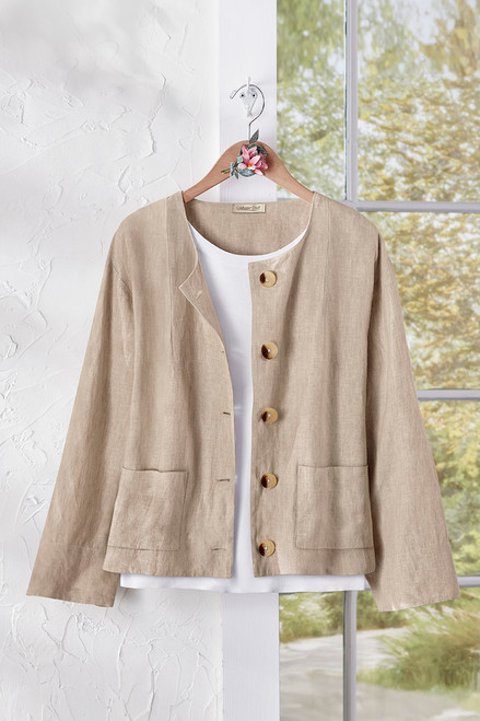 Cropped Linen Jacket