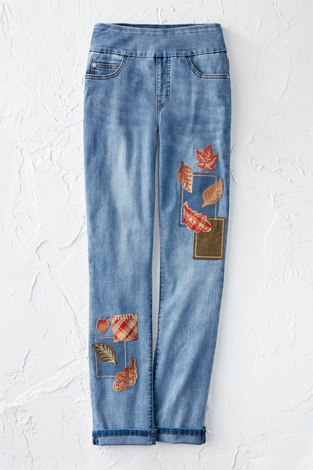 Autumn Patch Pull-On Jeans