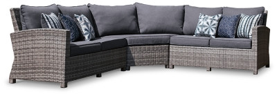 Ashley Salem Beach Gray 3-Piece Outdoor Sectional with Coffee Table