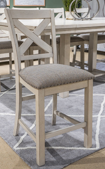 Ashley Robbinsdale Antique White Counter Height Barstool (Set of 2)