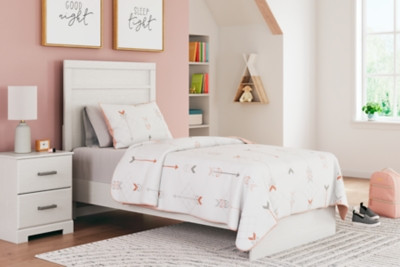Ashley Stelsie White Twin Panel Bed