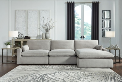 Ashley Sophie Gray 3-Piece Sectional with LAF Chair / RAF Chaise