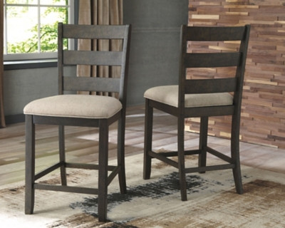 Ashley Rokane Light Brown Counter Height Bar Stool (Set of 2)